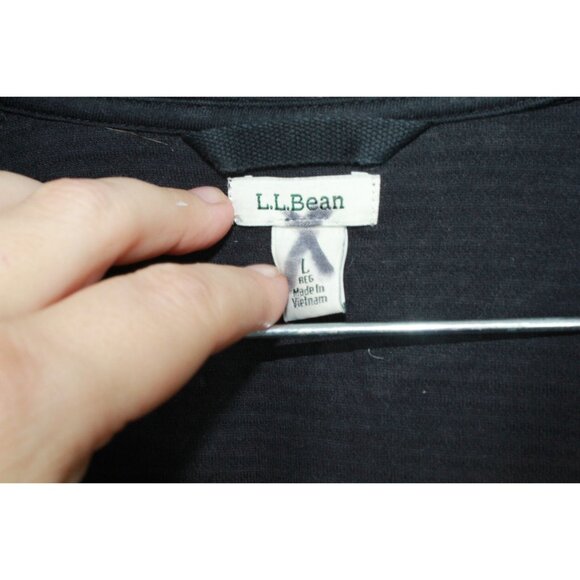 LL Bean Lakewashed Double Knit Quarter Snap Sweater Classic Navy Large - Picture 5 of 11